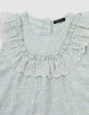 Blouse vert d'eau imprimé floral fille-4