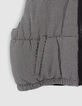 Omkeerbare bodywarmer zwart en pied-de-poule meisjes-5