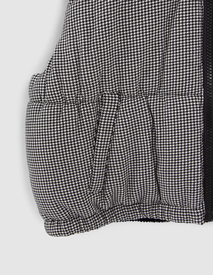 Omkeerbare bodywarmer zwart en pied-de-poule meisjes-5