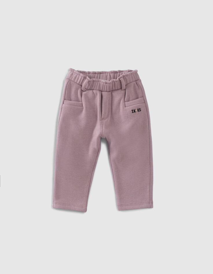 Violette Jogginghose mit Halstuchgürtel für Babymädchen-5