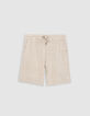 Men&rsquo;s beige terry cloth Bermuda shorts-5