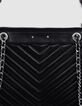 Damen 1440 Reporter schwarz Leder Clutch Tasche-4