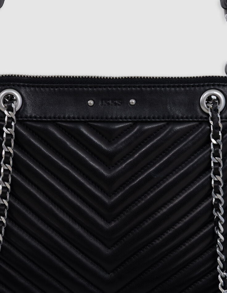 Damen 1440 Reporter schwarz Leder Clutch Tasche-4