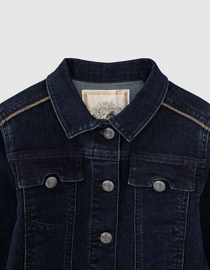 M&auml;dchenjeansjacke in Rinse-Waschung mit Stickerei-6