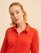 Robe rouge col chemise maille I.Code-5