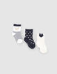 Sokken navy, wit gestreept en hartjes babymeisjes-1