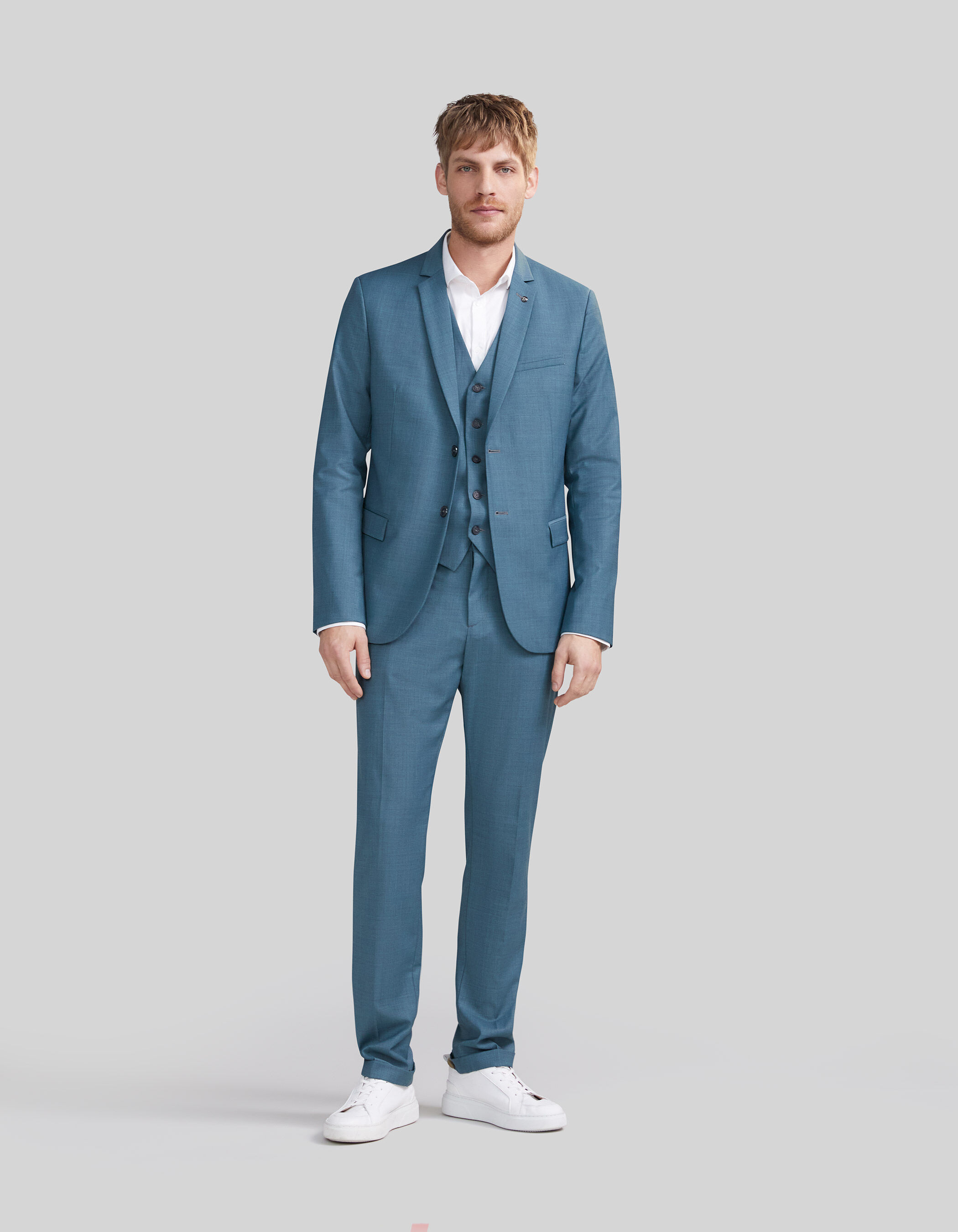 Gilet de costume vert bleute Homme IKKS