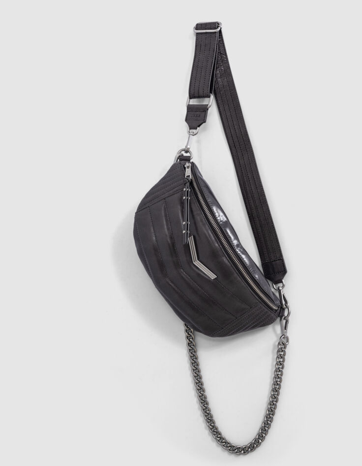 THE 1. belt bag grey quilted leather Women-3
