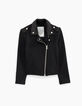 Schwarze Mädchen-Bikerstrickjacke Think Wild-3