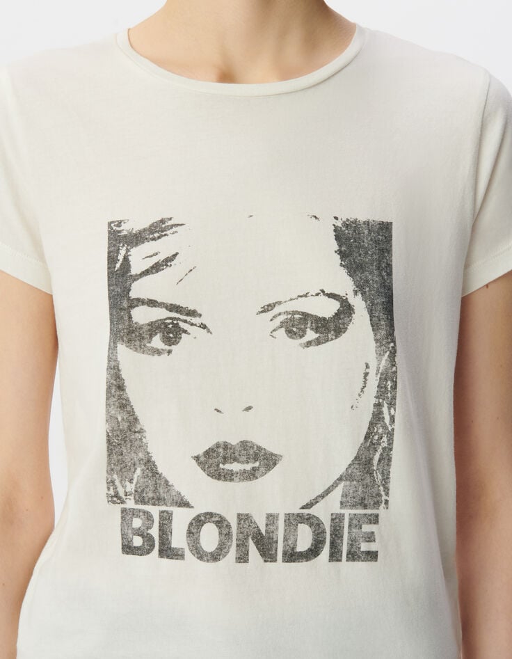 Tee-shirt rock blanc coton bio visage BLONDIE Femme-4