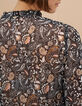 I.Code black floral paisley print long dress-5