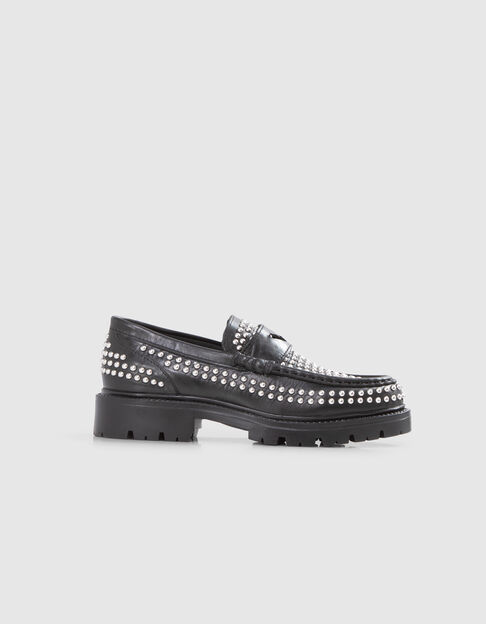 Damesschoenen zwart leer met stud decoratie - IKKS