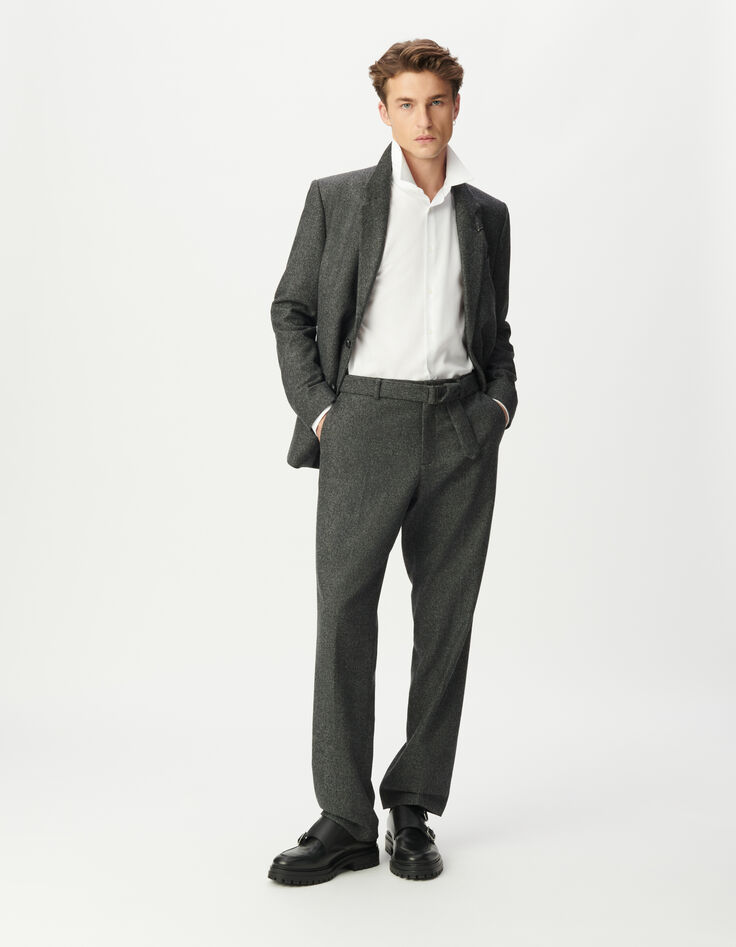 Men’s grey tweed-look suit jacket-8