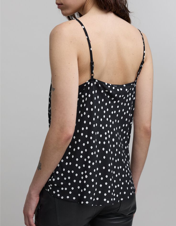 Caraco fines bretelles noir LENZING™ ECOVERO™ pois Femme-4