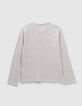 Boys&rsquo; grey double image and flocked T-shirt-3