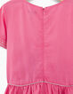 Vestido rosa medio bordado plateado niña-5