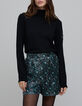 Short noir imprim&eacute; g&eacute;om&eacute;trique brod&eacute;e sequins Femme-2