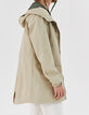Parka beige clair à capuche en nylon Homme-4