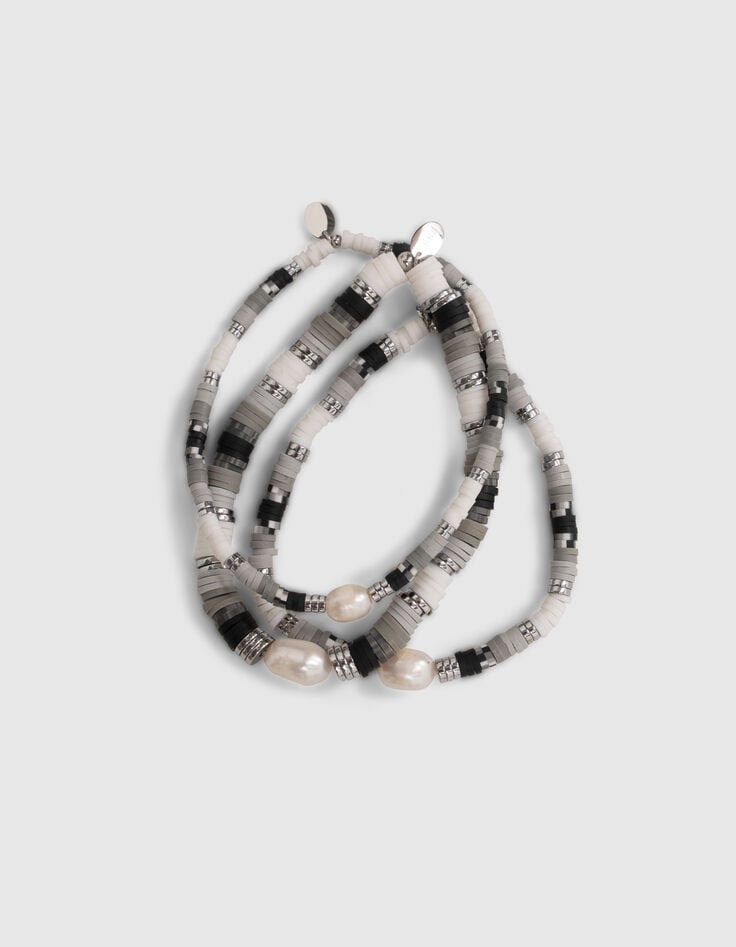 Armbanden zilverkleurig, wit, grijs, zwart Dames -6