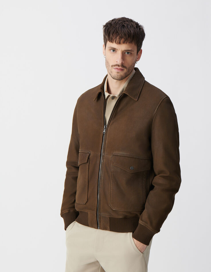 Herrenfliegerjacke, bronze, Leder-4