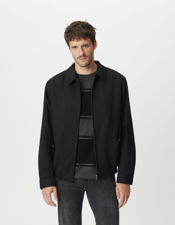 Blouson noir parementure noire amovible Homme-5 Blouson noir parementure noire amovible Homme-5