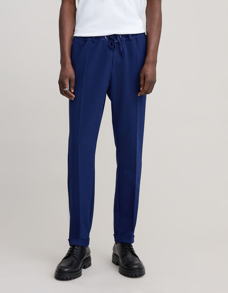 Herenjoggingbroek indigo seersucker-2