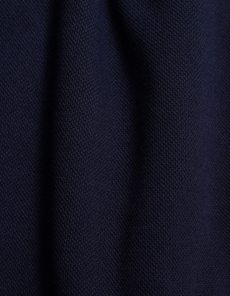 Navy two-material zipped cardigan message back for boy-9