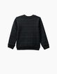 Sudadera reversible negro y granito jaspeado niño -4
