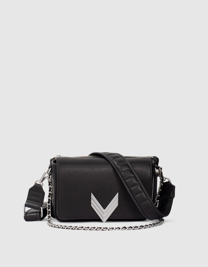 Women's black Chrome-free lambskin leather Romy 111 bag IKKS