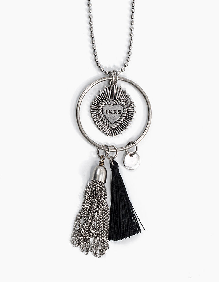 Sautoir maille boule médaille IKKS femme-2