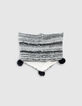 Snood blanc rayé noir brodé sequins fille-3
