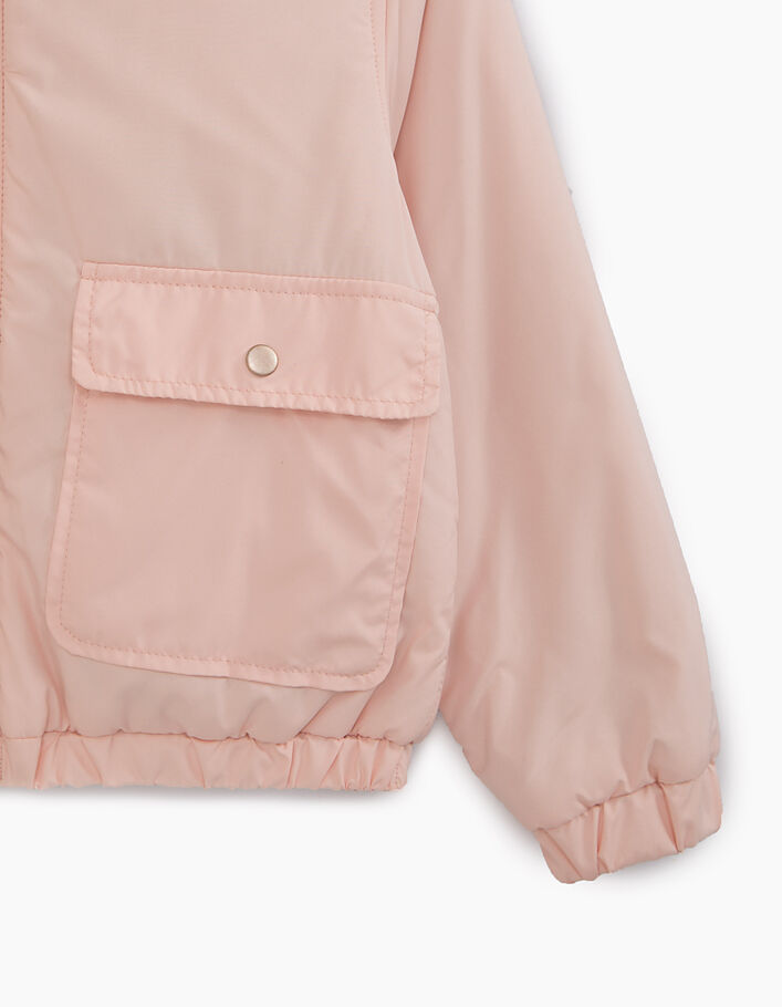 Girls’ powder pink and grey marl reversible jacket  - IKKS