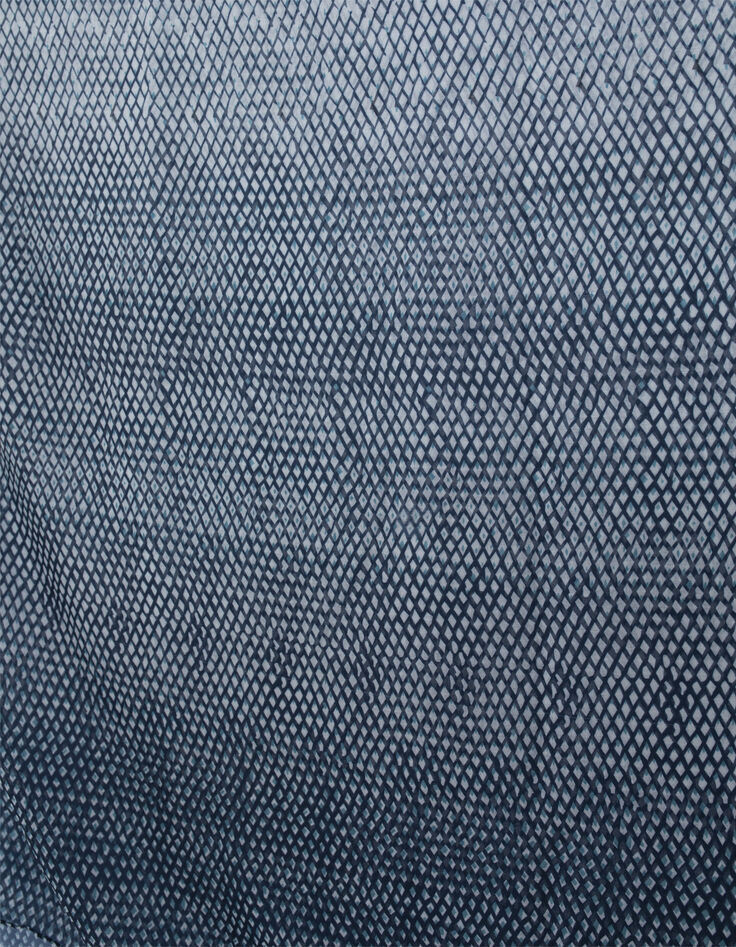 Marineblauwe sjaal met grafische motieven Heren-4