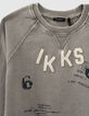 Sudadera gris jaspeado medio con print y parches niño -3
