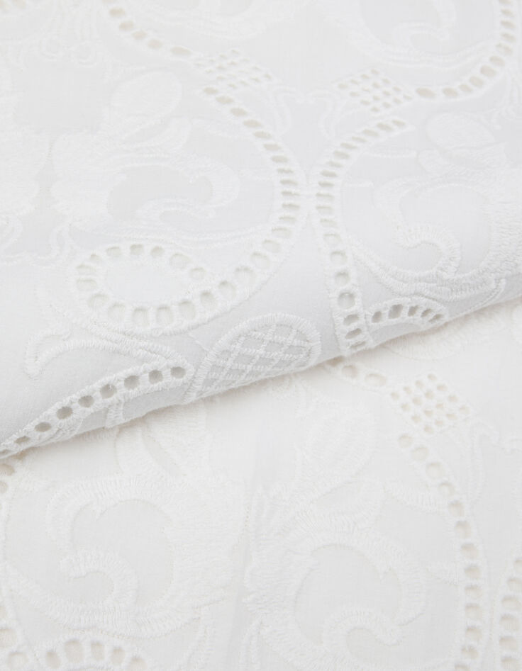 Women's white shirt dress with embroidery-8