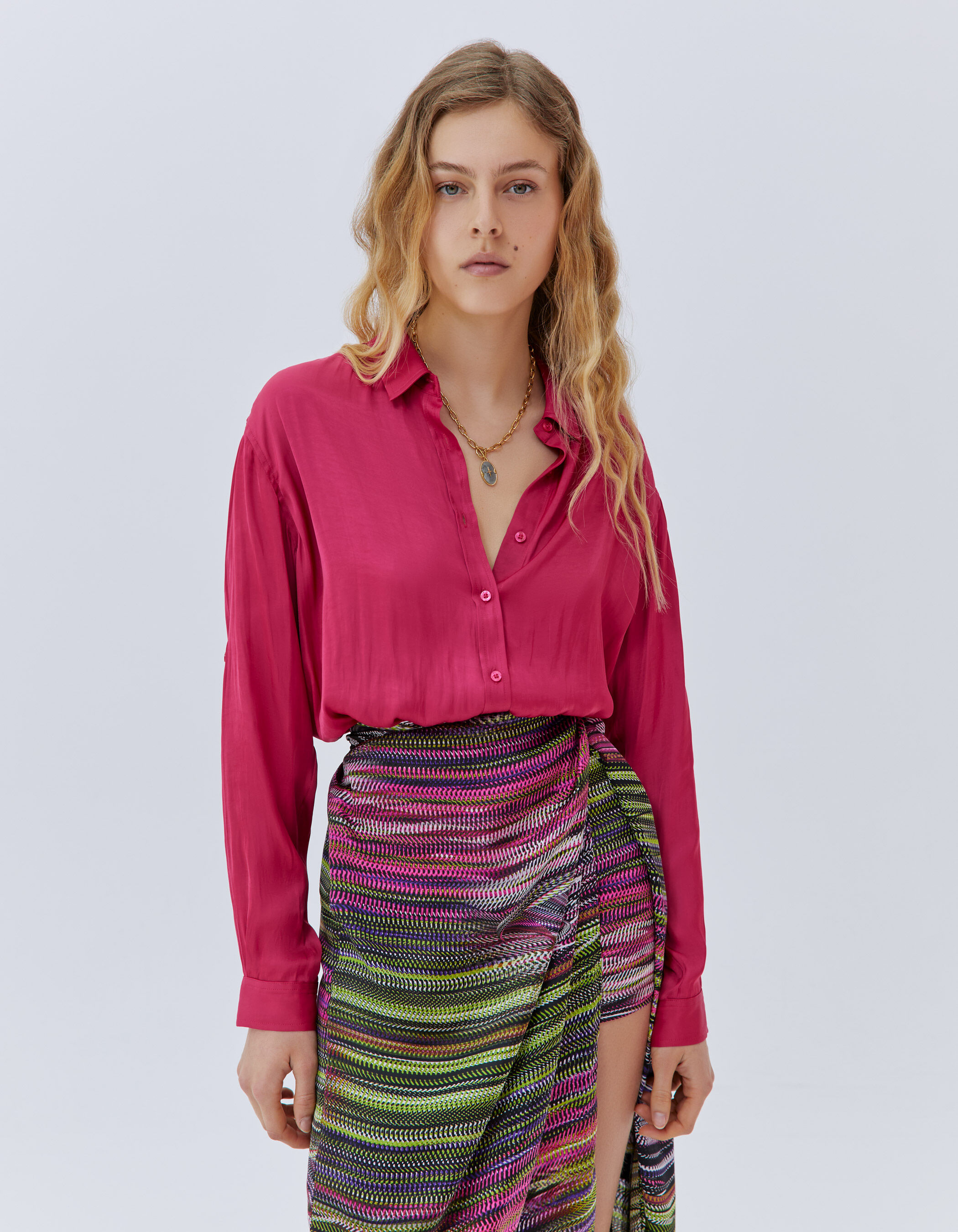 Camisa shop fucsia mujer