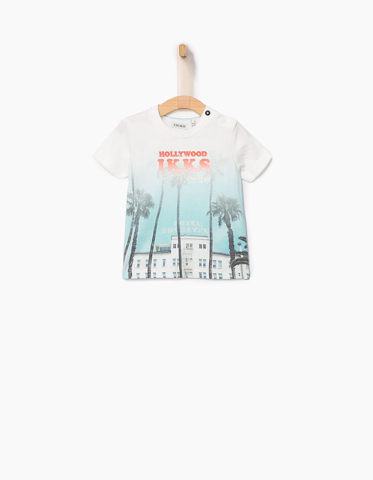 Camiseta blanca Hollywood IKKS bebé niño -1