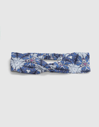 Girls' white headband with graphic wax print - IKKS