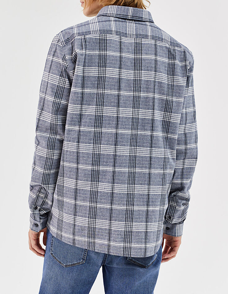 Chemise REGULAR marine à carreaux Homme-3