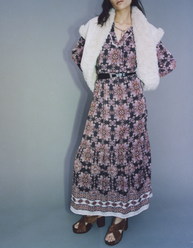 Lange jurk bohemian print dames-6