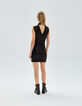 Pure Edition-Women’s black short draped dress-2