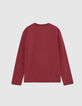 T-shirt rouge messages print et brod&eacute; sequins gar&ccedil;on-3