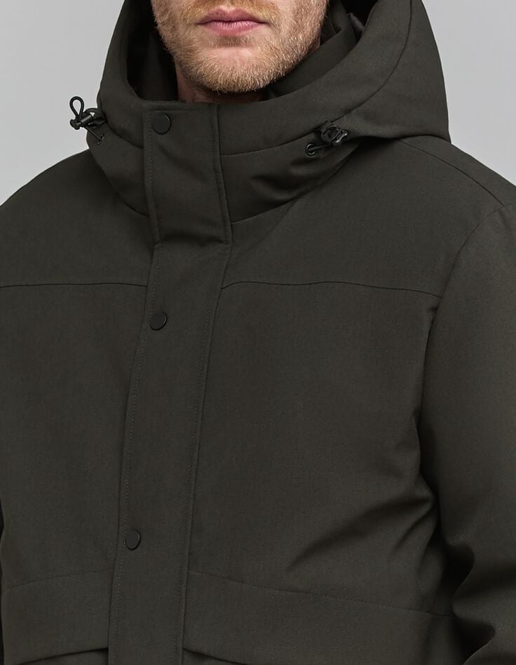 Men's WATERPROOF BREATHABLE granulated nylon khaki jacket-3