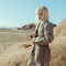 Girls’ light khaki Terra Denim safari jacket, P&L back - IKKS image number 0