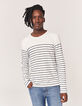 Off White Herrenmatrosenshirt mit blauen Streifen-2