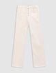 Jean flare beige Waterless boutons apparents Femme-5