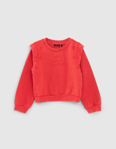 Rotes Mädchensweatshirt mit Sternstickerei - IKKS
