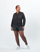 Schwarze Bluse mit goldfarbenen Foil-Blumen I.Code-6