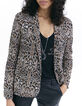 Veste tailleur imprimé arabesque marron femme-1