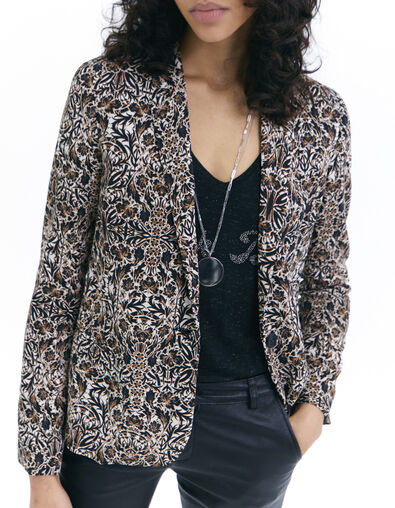 Veste tailleur imprimé arabesque marron femme - IKKS